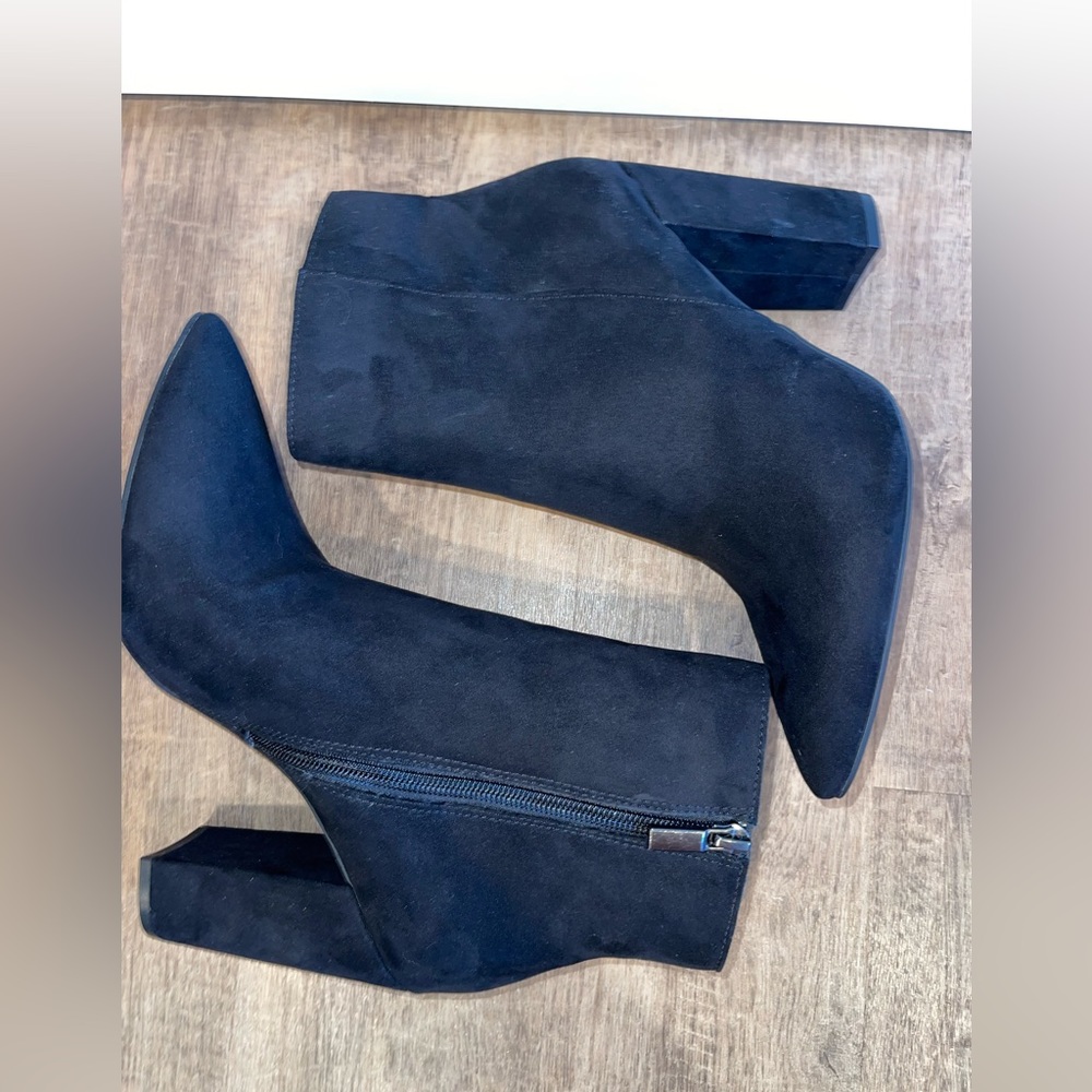 Rosamund Block Heeled Bootie Suede